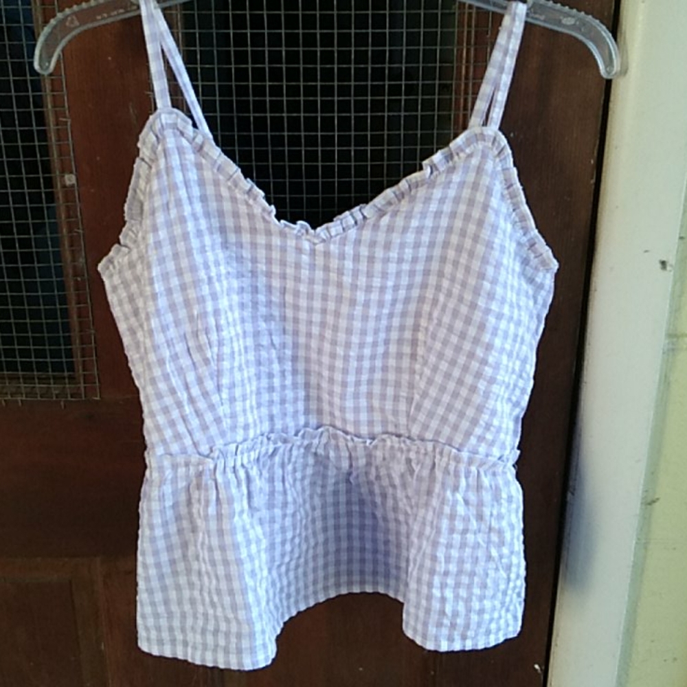 COPY - Nwt Lavender &White Gingham Tank (M)